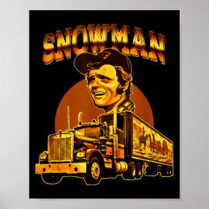 Poster Caminhão do Boneco de Neve Retro dos Anos 70 Vinta