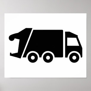 Póster Caminhão do carro do lixo