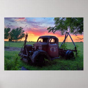 Póster Caminhão do por do sol