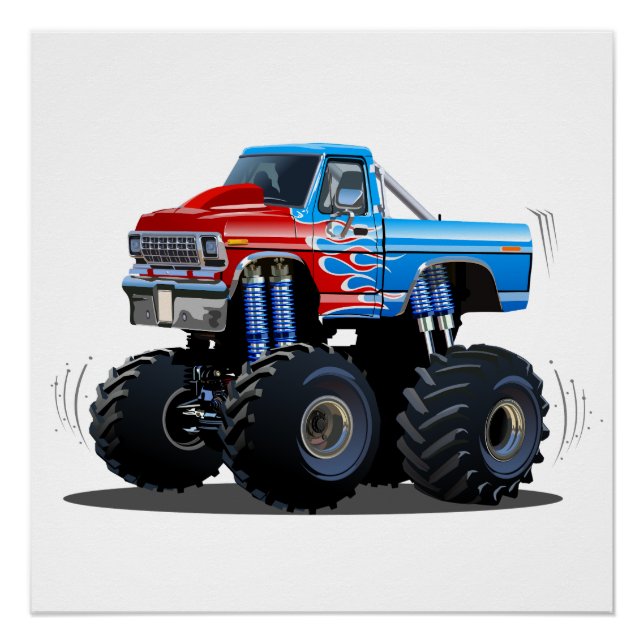Póster Caminhão monstro de cartum (Frente)