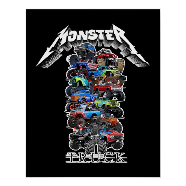 Póster Caminhão monstro de desenho animado (Frente)