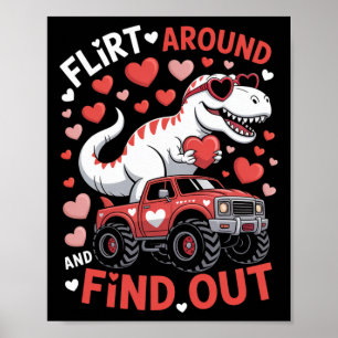 Poster Caminhão Monstro Dinossauro do Dia dos Namorados F