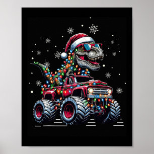 Poster Caminhão Monstro Dinossauro Trex Natal Meninos Cri