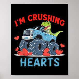 Poster Caminhão Monstro Hearts Crusher Esmagando Um Coraç