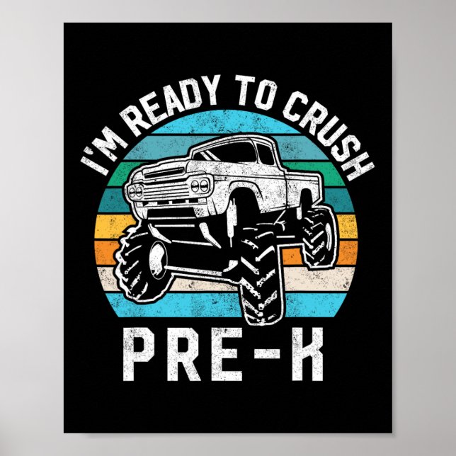 Poster Caminhão Monstro Presente Pré-K Ready Crush Primei (Frente)