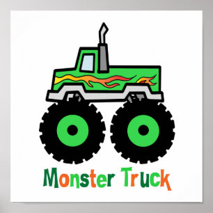 Póster Caminhão Monstro Verde