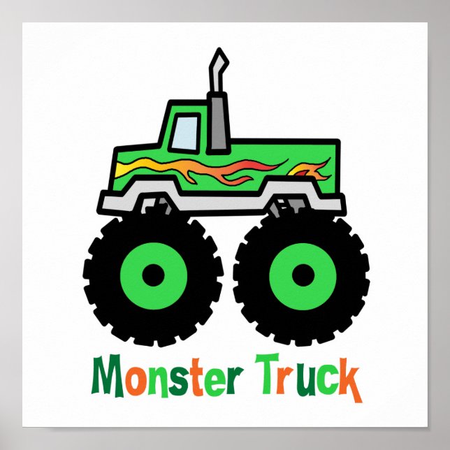 Póster Caminhão Monstro Verde (Frente)