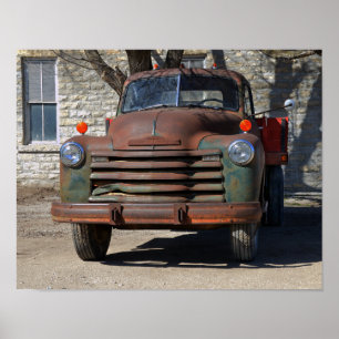 Póster Caminhão oxidado do vintage 1953