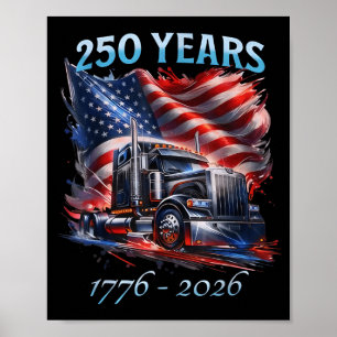 Poster Caminhão Semi Bandeira Americana Caminhoneiro Patr