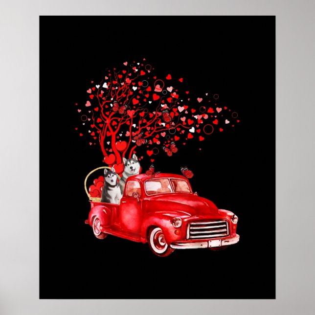 Poster Caminhão Vermelho rouco |Coração da borboleta do N (Frente)