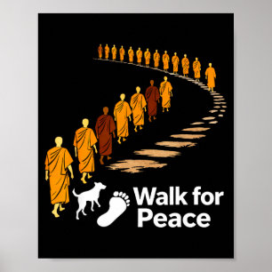Poster Caminhar em paz monges da paz mundial 2026 com cão