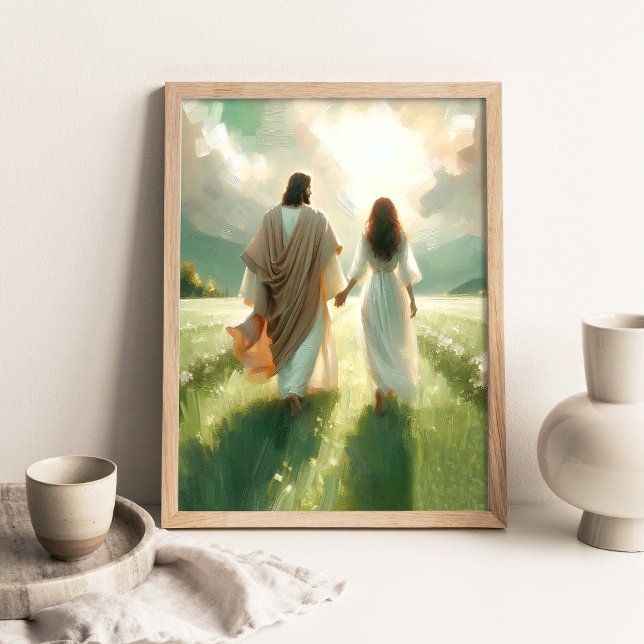 Poster Caminhe Comigo Jesus - Arte Cristã para Paredes -  (Criador carregado)