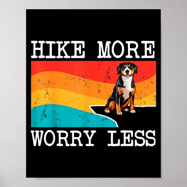 Poster Caminhe mais, se preocupe menos entlebucher mounta (Frente)