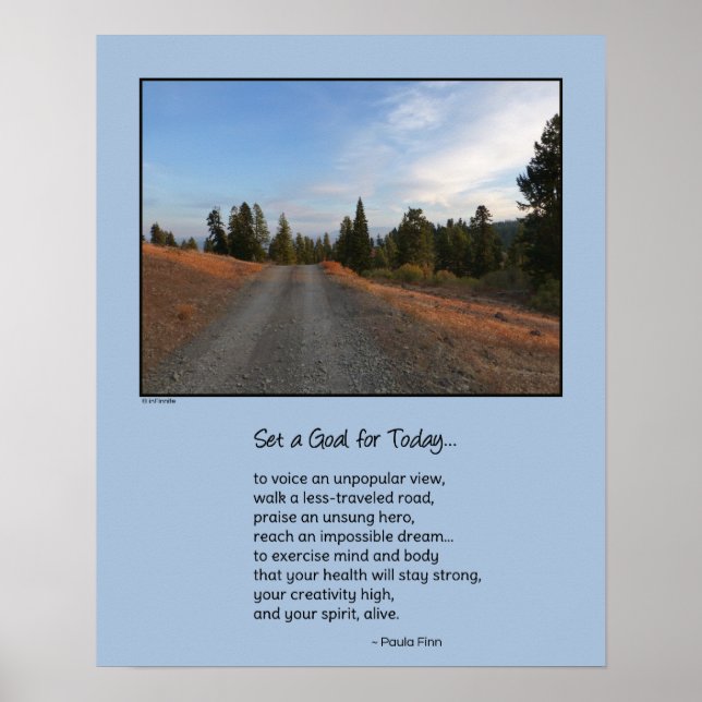 Poster Caminhe por uma estrada menos viajada...poster mot (Frente)