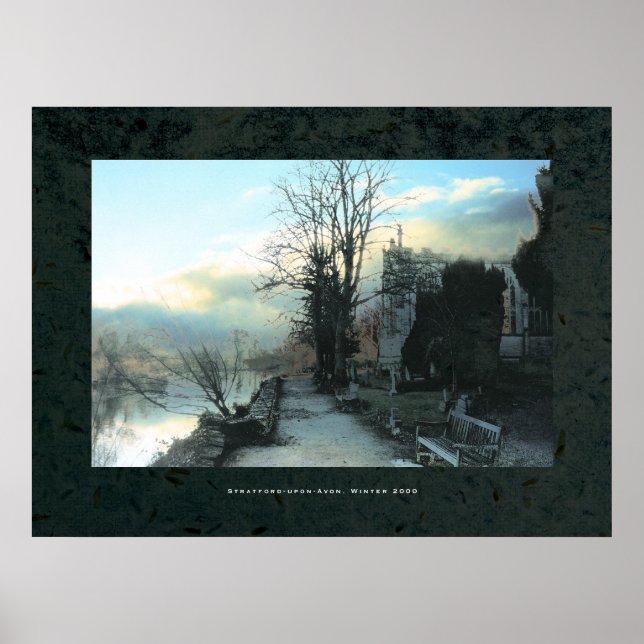 Poster Caminho ao lado do rio Avon em Stratford. (Frente)