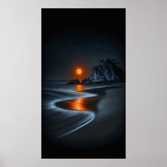 Poster Caminho ao Luar: Solidão na Praia (Frente)