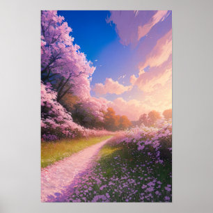 Poster Caminho coberto por Sakura