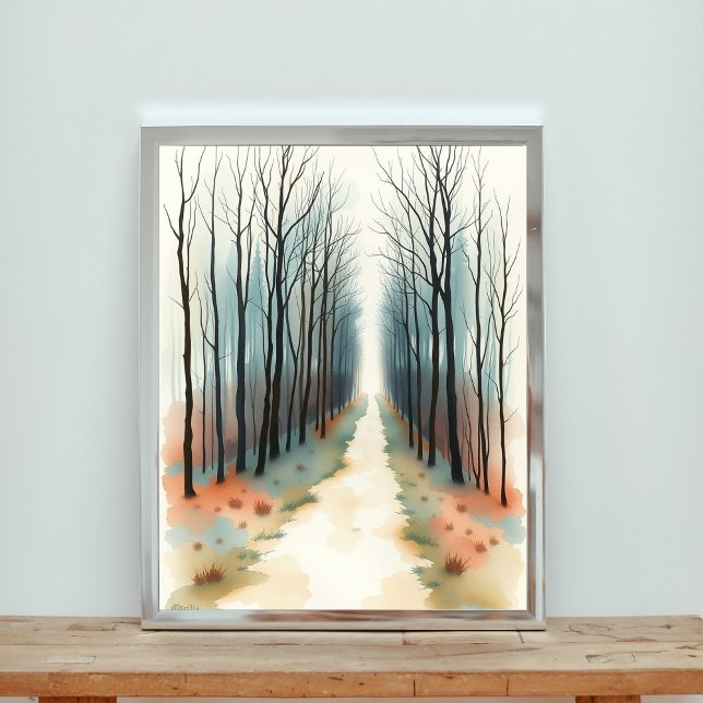Poster Caminho da Floresta de Inverno Encantado (Criador carregado)