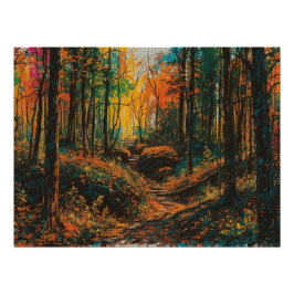 Póster Caminho da Floresta do outono com o Download Digit