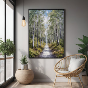 Póster Caminho da Floresta Serene - Arte Paisagística Tra
