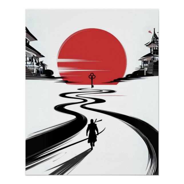 Póster Caminho da lâmina silenciosa - Viagem de Samurai (Frente)