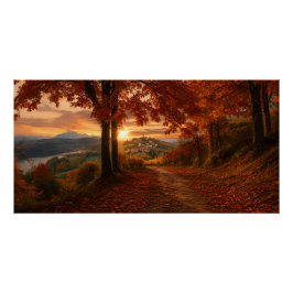 Póster Caminho da Vinha Dourada – Poster da Paisagem do P