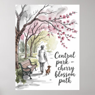 Poster Caminho das flores de cerejeira do Central Park