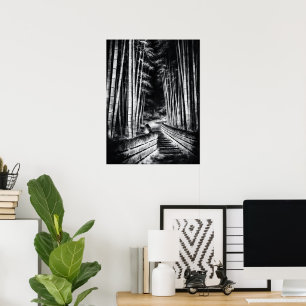 Poster Caminho de Bambu à Noite – Yin   Arte de Parede Ze