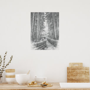 Poster Caminho de Bambu na Luz - Yang   Arte de Parede Ze