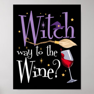 Poster Caminho De Bruxa Para O Bebendo De Vinho De Hallow