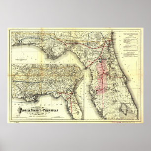 Póster Caminho de ferro Central da Flórida e Peninsular