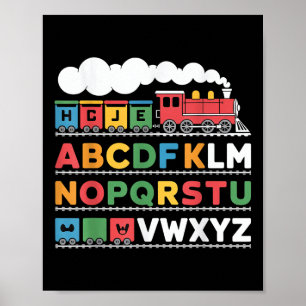 Poster Caminho De Ferro Do Comboio Lover Abc Alphabet A-z