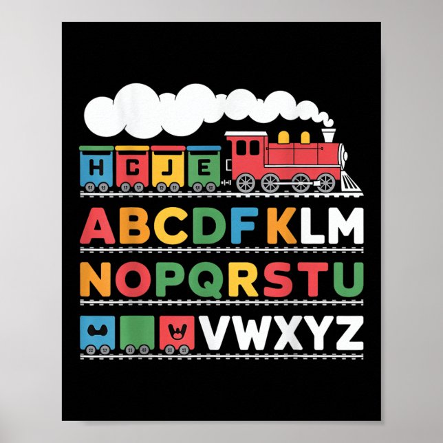 Poster Caminho De Ferro Do Comboio Lover Abc Alphabet A-z (Frente)