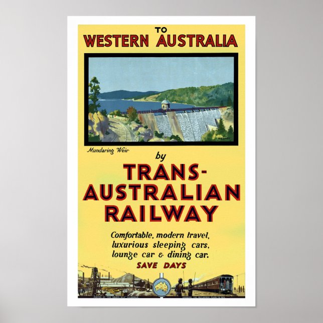 Póster Caminho de ferro Trans-Australiano (Frente)
