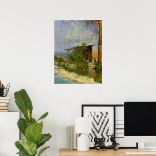 Póster Caminho de Montmartre e Girassóis por Vincent van 