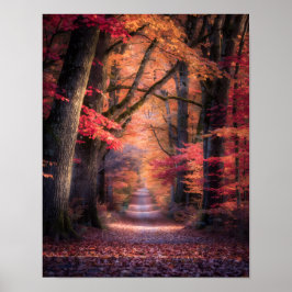 Poster Caminho de Outono no Cartaz da Floresta de Vermont
