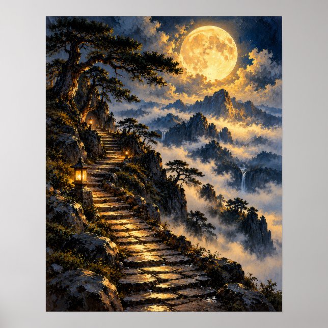 Poster Caminho de Pedra Mística Montanha Lua (Frente)