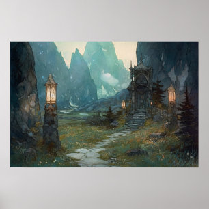 Poster Caminho de pedra que passa pelo vale sagrado para