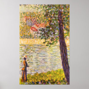 Poster Caminho de Seurat-Morning (O Sena em Courbevoie)
