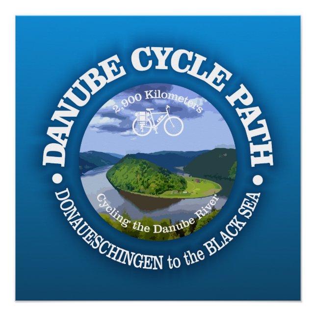 Póster Caminho do Ciclo do Danúbio (ciclismo c) (Frente)