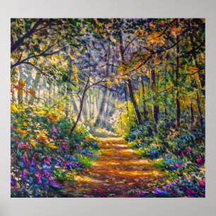 Poster Caminho do Impressionismo: Aquarela da Floresta Su