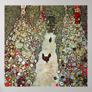Poster Caminho do Jardim com Galinhas por Gustav Klimt