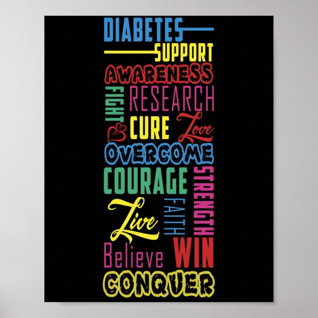 Poster Caminho do Mês de Apoio à Consciência da Diabetes (Frente)
