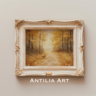 Poster Caminho do ouro na Floresta de outono - Descarte d