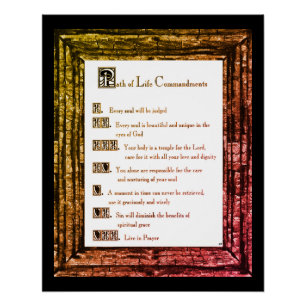 Póster Caminho dos Mandamentos de Vida