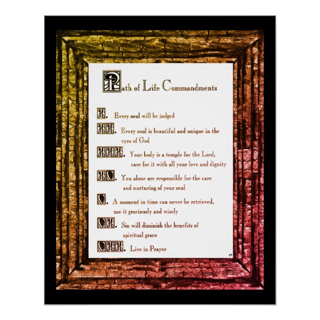 Póster Caminho dos Mandamentos de Vida (Frente)