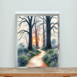 Poster Caminho Encantado da Floresta no Sunset
