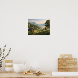 Poster Caminho Encantador da Aldeia da Primavera – Arte d