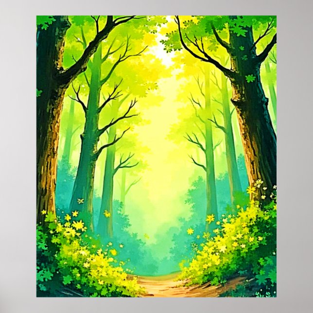 Poster Caminho Florestal Ensolarado (Frente)