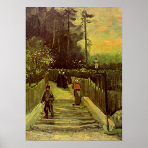 Póster Caminho Íngreme em Montmartre por Vincent van Gogh